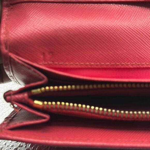 Prada Bow Front Logo Continental Long Wallet Hot Pink Leather Preppy Barbiecore - Picture 7 of 13